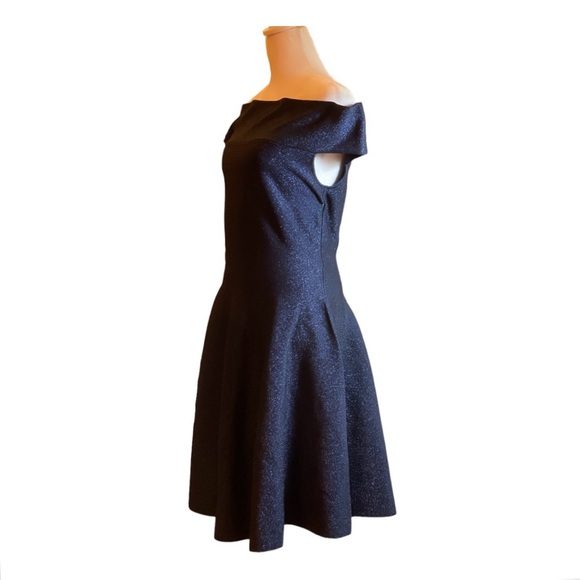 NWT Ted Baker Shelbiy Knitted Bardot Skater Dress. Navy Blue. Size 3 (US Size 6) - Picture 7 of 13